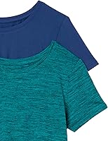 Vista 67 de Yaxa Essentials Camiseta de manga corta con cuello redondo para mujer, de secado rápido, para entrenamiento, gimnasio, paquete múltiple Tinte