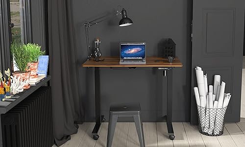 Miniatura 9 de SHW Electric Height Adjustable Mobile Standing Desk Workstation with Storage Drawer 40 x 24 Inches White