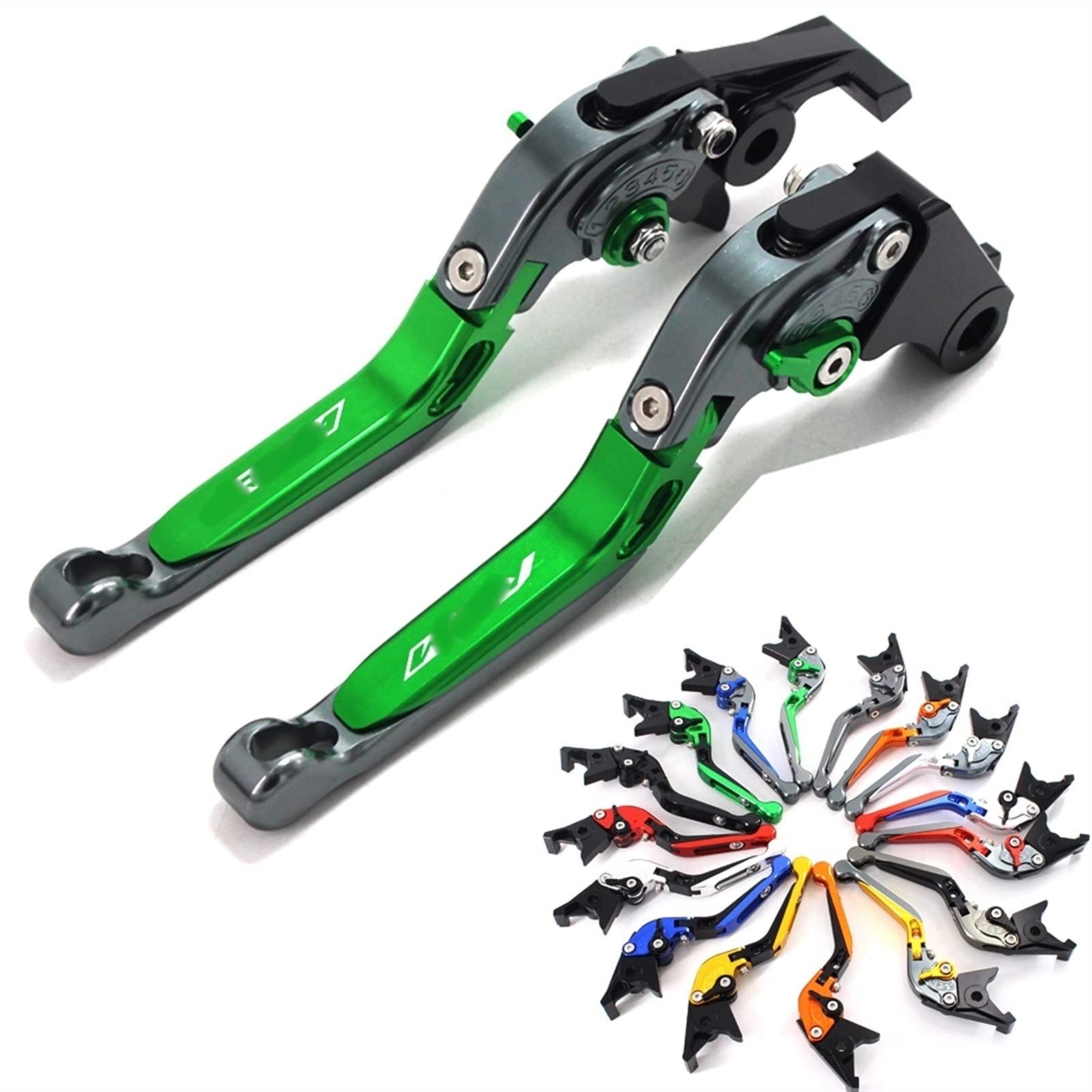 CHEVVY Freno Logo (R1M) Leve Frizione Freno Moto Pieghevoli Estensibili CNC in Titanio per Y-amaha YZF R1 / R1M / R1S 2015 2016 2017 2018 (Color : 2)