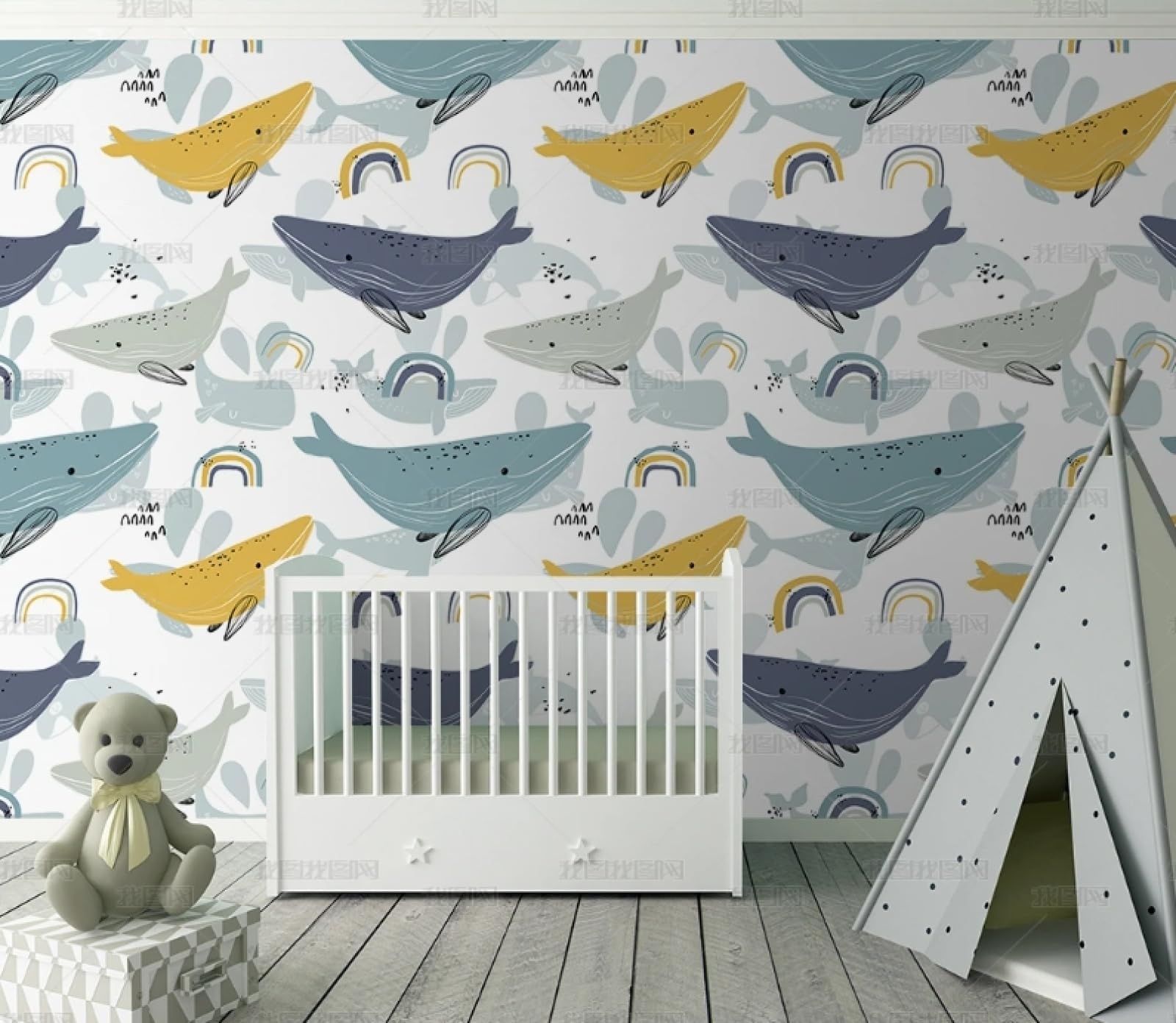 Papier peint autocollant requin-baleine vinyle adhésif meuble armoire mur