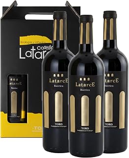 Latarce | Barrique Rotwein D.O. Toro | 100% Tempranillo | 9 Monate Barrique-Reifung | Weinset 3 Flaschen à 75cl | 15% vol.