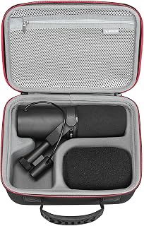 Tasche für Shure MV6 / SM7B / SM7dB Dynamisches Mikrofon | RLSOCO Hülle für Shure MV7X XLR / MV7i / MV7+ / MV7 Podcast Mikrofon mit YKK-Reißverschluss,Stoßfest,Staubdicht,Wasserabweisend
