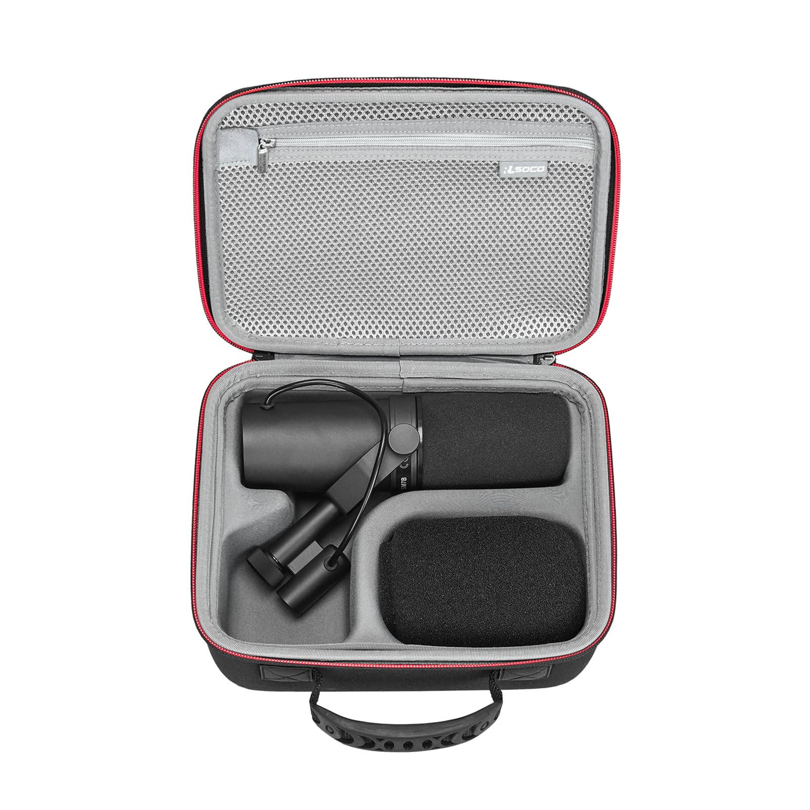 RLSOCO Étui Compatible avec Shure MV7X XLR/MV7+/MV7i/MV7 Podcast Microphone & avec SM7B/SM7dB/MV6 Microphone Dynamique (Étui Uniquement) - Noir