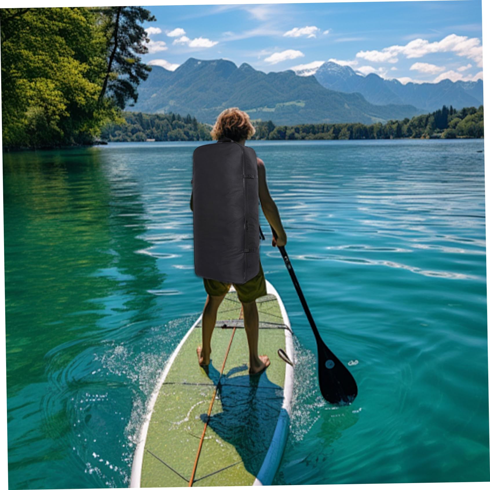 Zaino per tavola da paddle 94 x 41,9 x 24,1 cm, con cerniera, gonfiabile, con manico e cinturino con fibbia, borsa in nylon per tavola da surf, solo