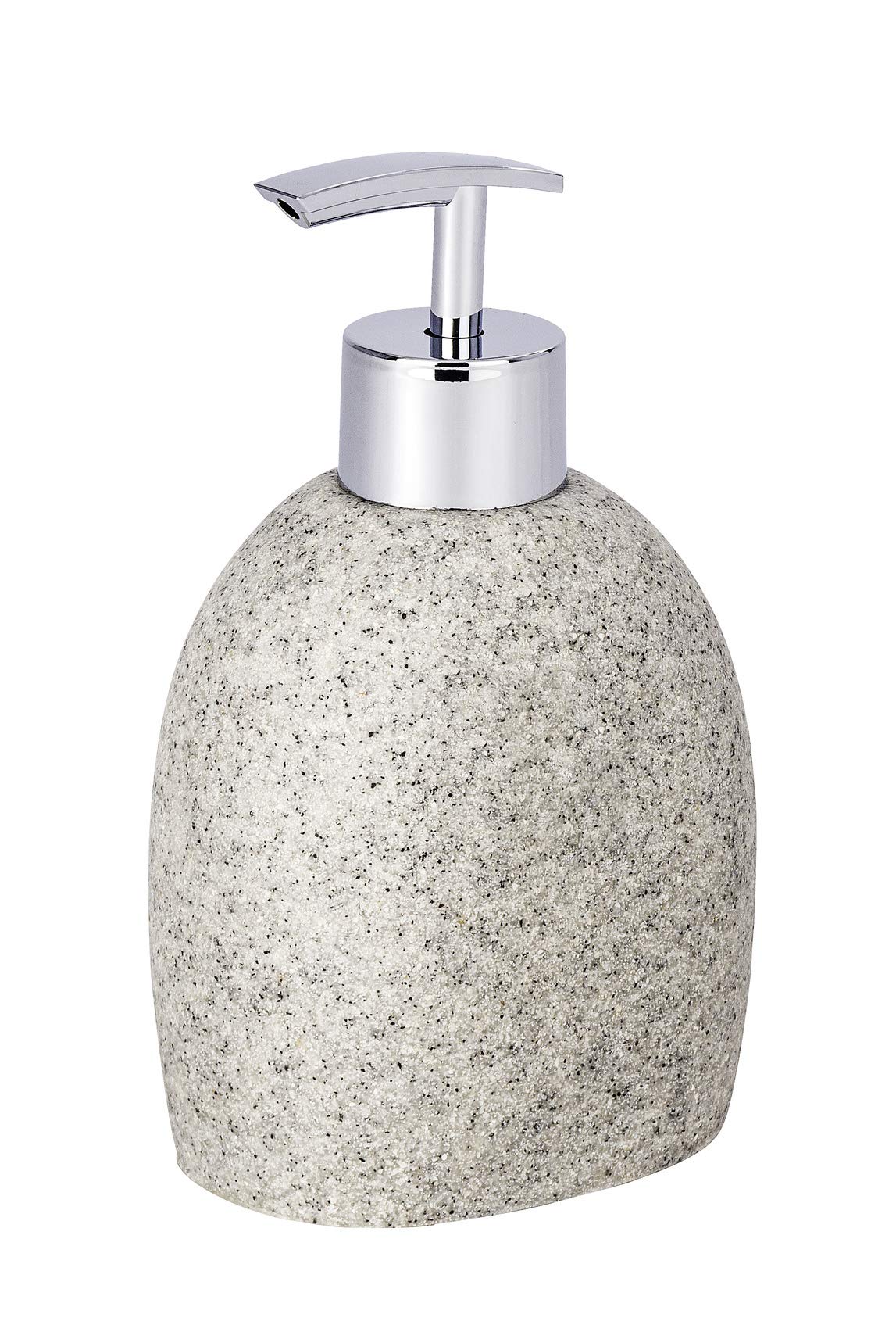WENKO22020100 Soap dispenser Puro Grey - Capacity: 0.29 l, Polyresin, 9.4 x 15.2 x 6.5 cm, Light grey