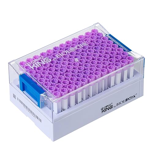 Combo de crioviales SBS de 0.0 fl oz con estantes, tubos criogénicos de rosca externa de código 2D, agujero cuadrado, viales con estante, morado