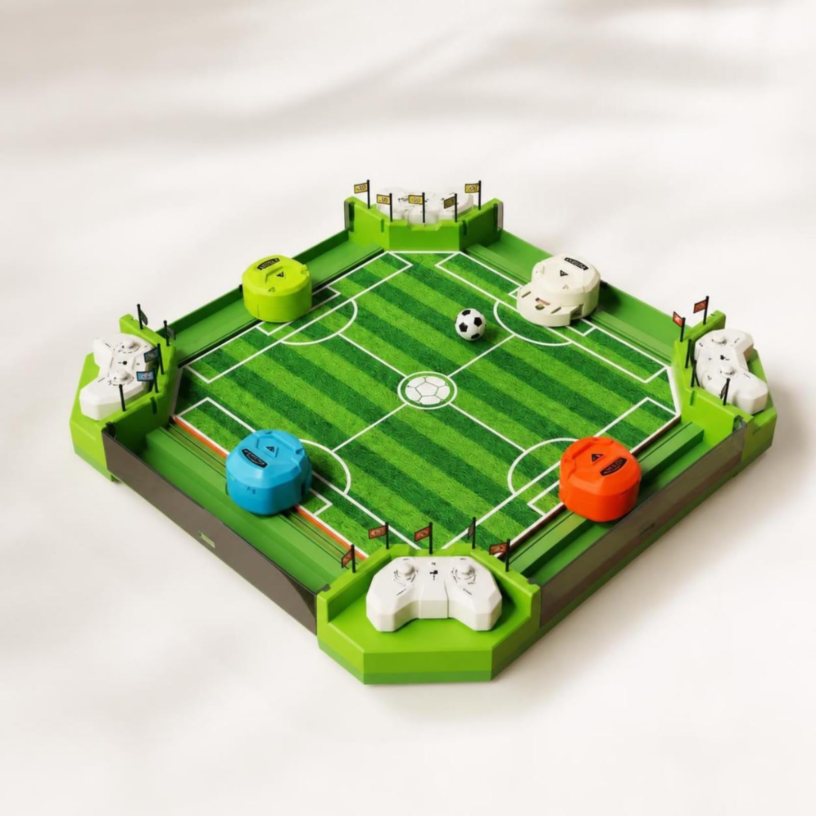 Gioco di Calcio Elettrico da Tavolo con Campo Rettangolare Stampato Pallina E Leve di Controllo Plastica Partite Veloci Adatto per Bambini Amici Intrattenimento Indoor