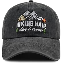 Mountain Tree Hiking Hair Don't Hat for Men Women, Funny Adjustable Embroidered Outdoor Hiking Camping Sun Baseball Cap