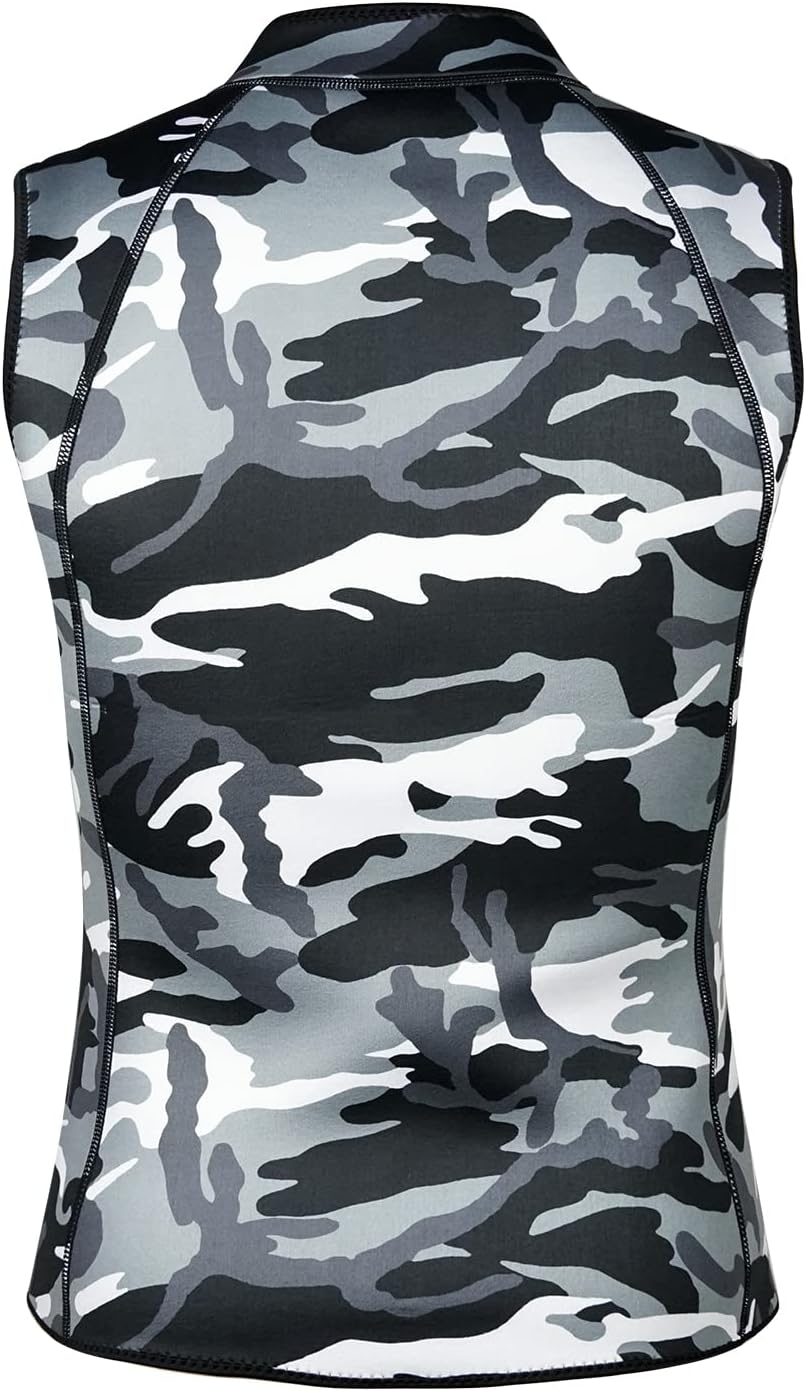 LayaTone Wetsuit Vest Top for Men Women 2mm Neoprene Vest Top Sleeveless Top with Front Zipper for Swimming Diving Surfing Canoeing Snorkeling