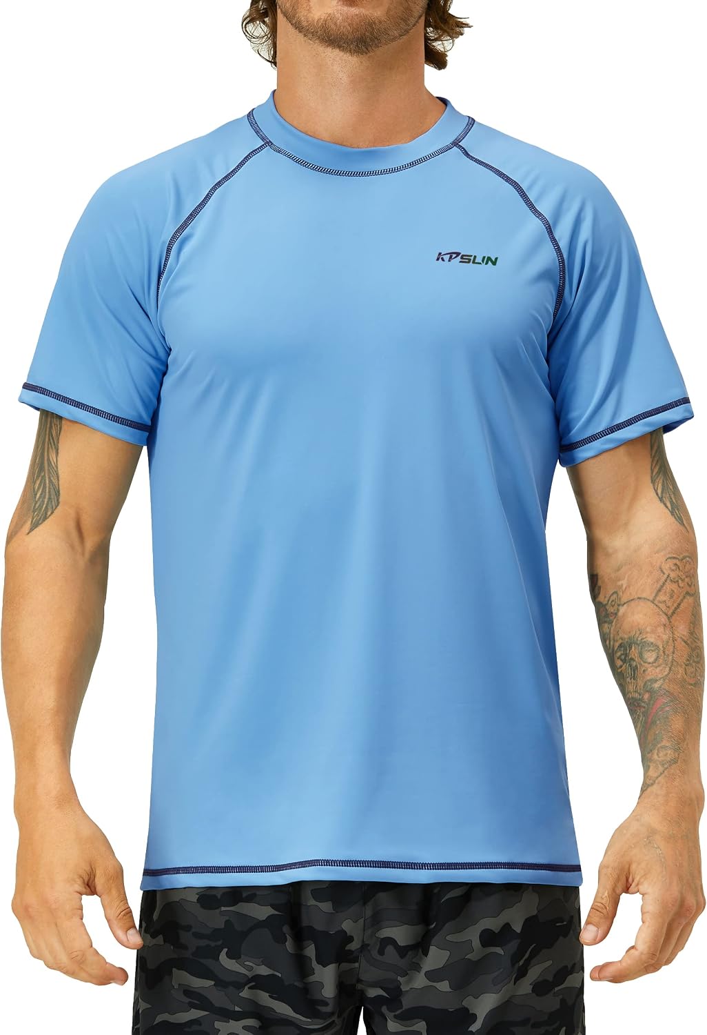 Mens Swim Shirts UPF 50+ Sun Protection Rash Guard Beach Fishing T Shirts | Lightweight Water Swim Shirt.Quick Dry,4-Way Stretch Fabric.Athletic Hiking Sports,Beach Fishing Cooling Shirts for Men thumbnail