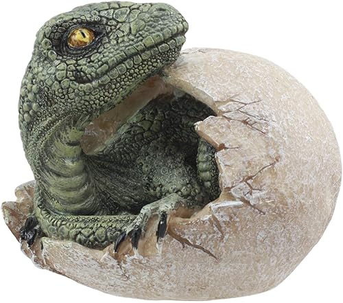 Ebros Jurassic Era Predator Era - Figura de huevo de dinosaurio para incubar, velociraptor de 4 pulgadas de alto, estatua de cría de huevos,
