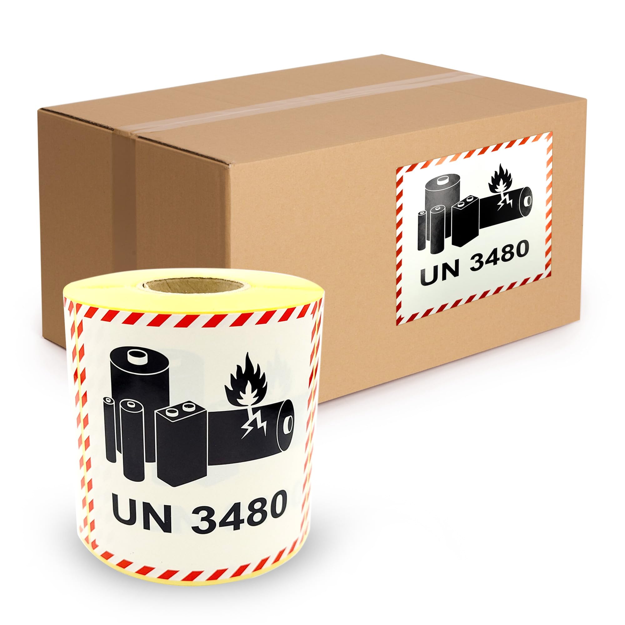 Image secondaire de Lot de 500 Étiquettes Autocollantes Carrées pour Batteries Lithium 100x100mm