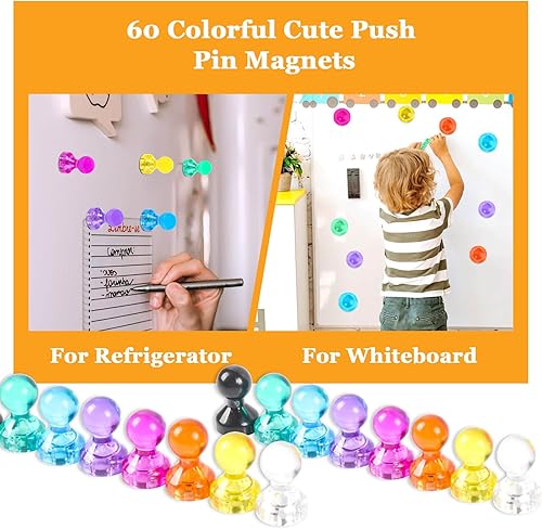 Miniatura 6 de 112 imanes de alfiler para nevera, imanes de refrigerador fuertes para pizarra blanca, pequeño y lindo pin magnético decorativo, para calendario de