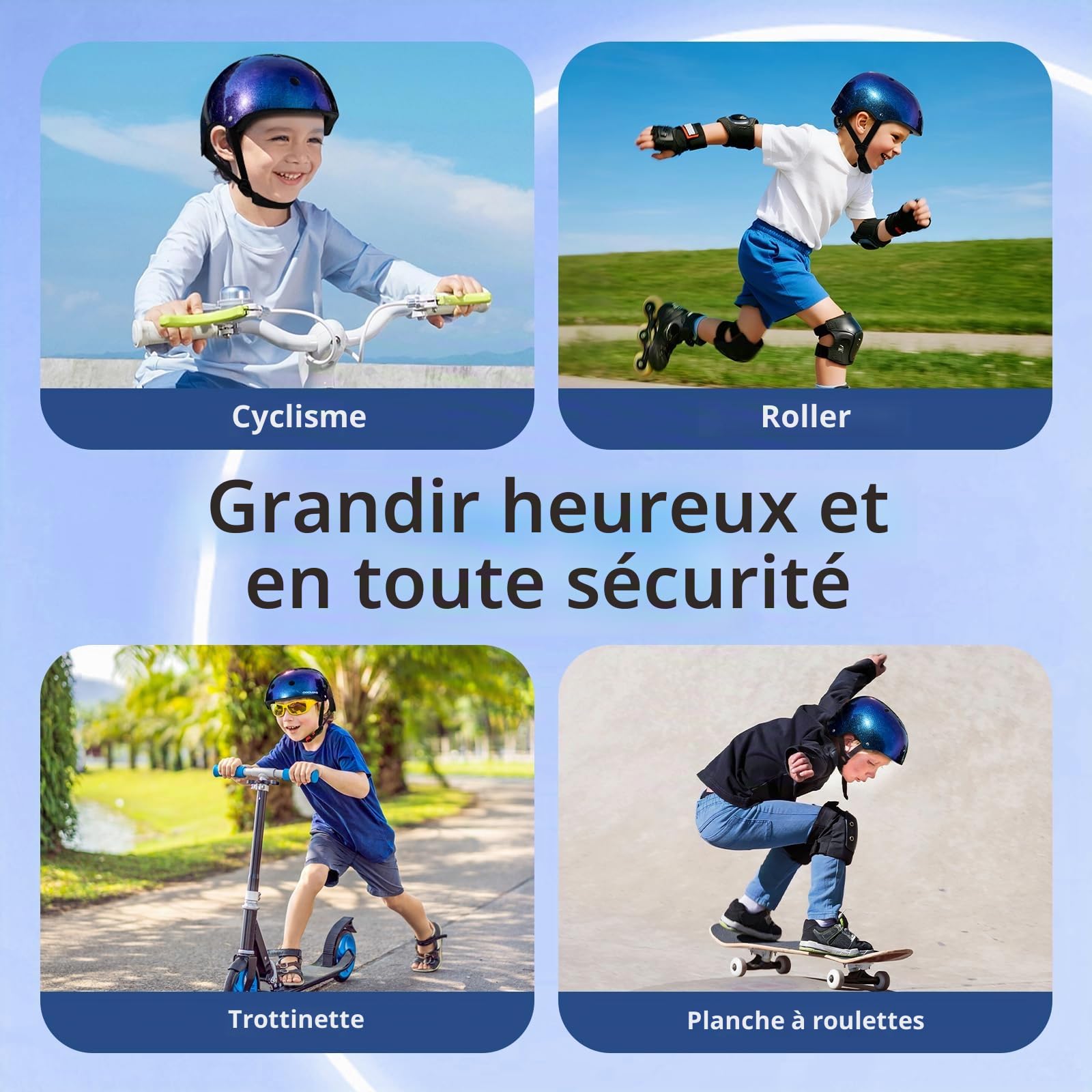 Odoland Casque de Vélo Enfant pour Garçons et Filles de 3 à 8 Ans, Casque Vélo Protection Enfant pour Cyclisme, Skateboard, Trottinette, Adjustable, Léger, Multiples Couleurs et Styles