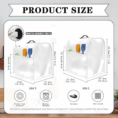 Miniatura 7 de Funda para batidora de soporte de cocina con estampado de gallinas de pollo, cubierta para procesador de alimentos con Hanlde y bolsillo duraderos,