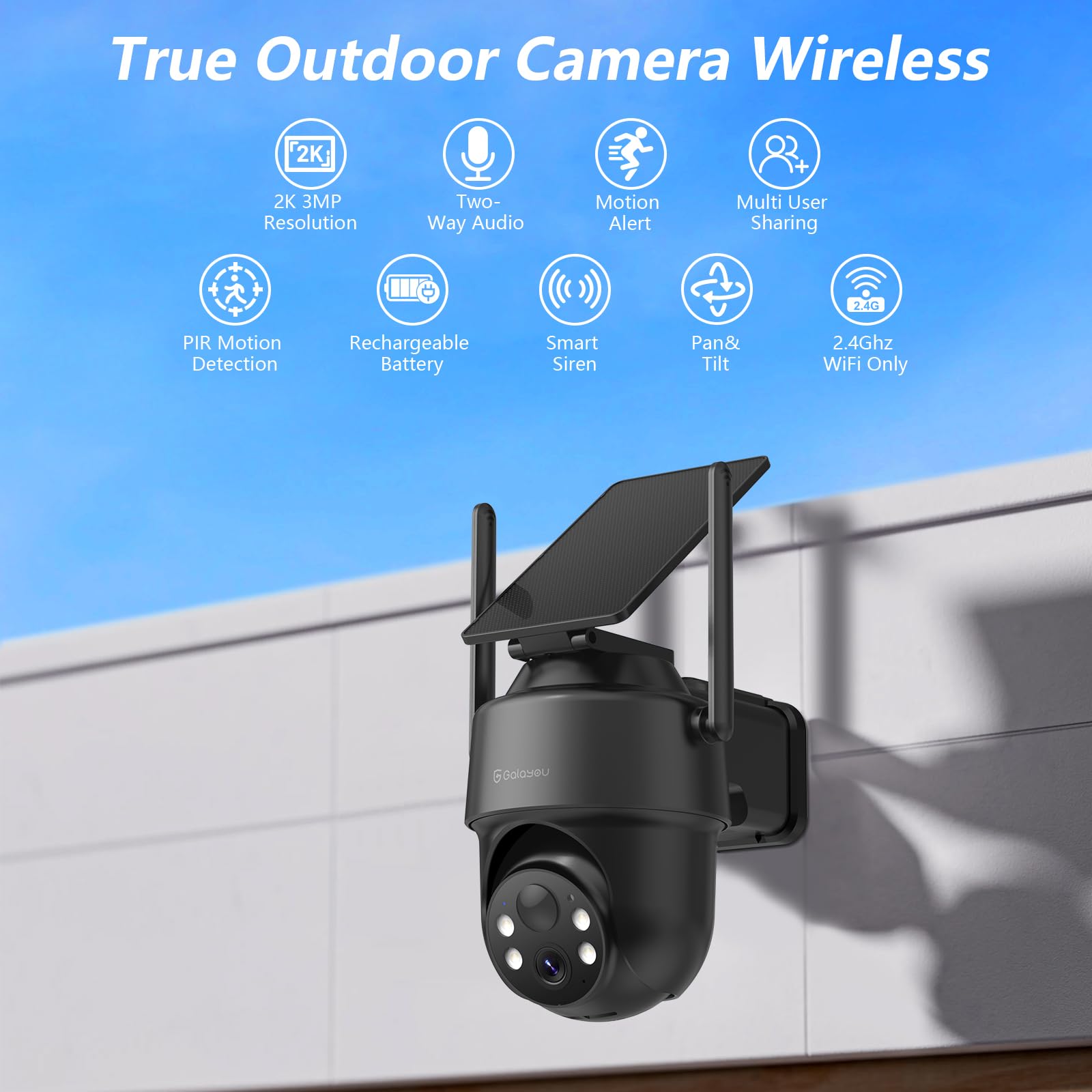 Amazon.com : GALAYOU 2K Security Cameras Wireless Outdoor-360° PTZ