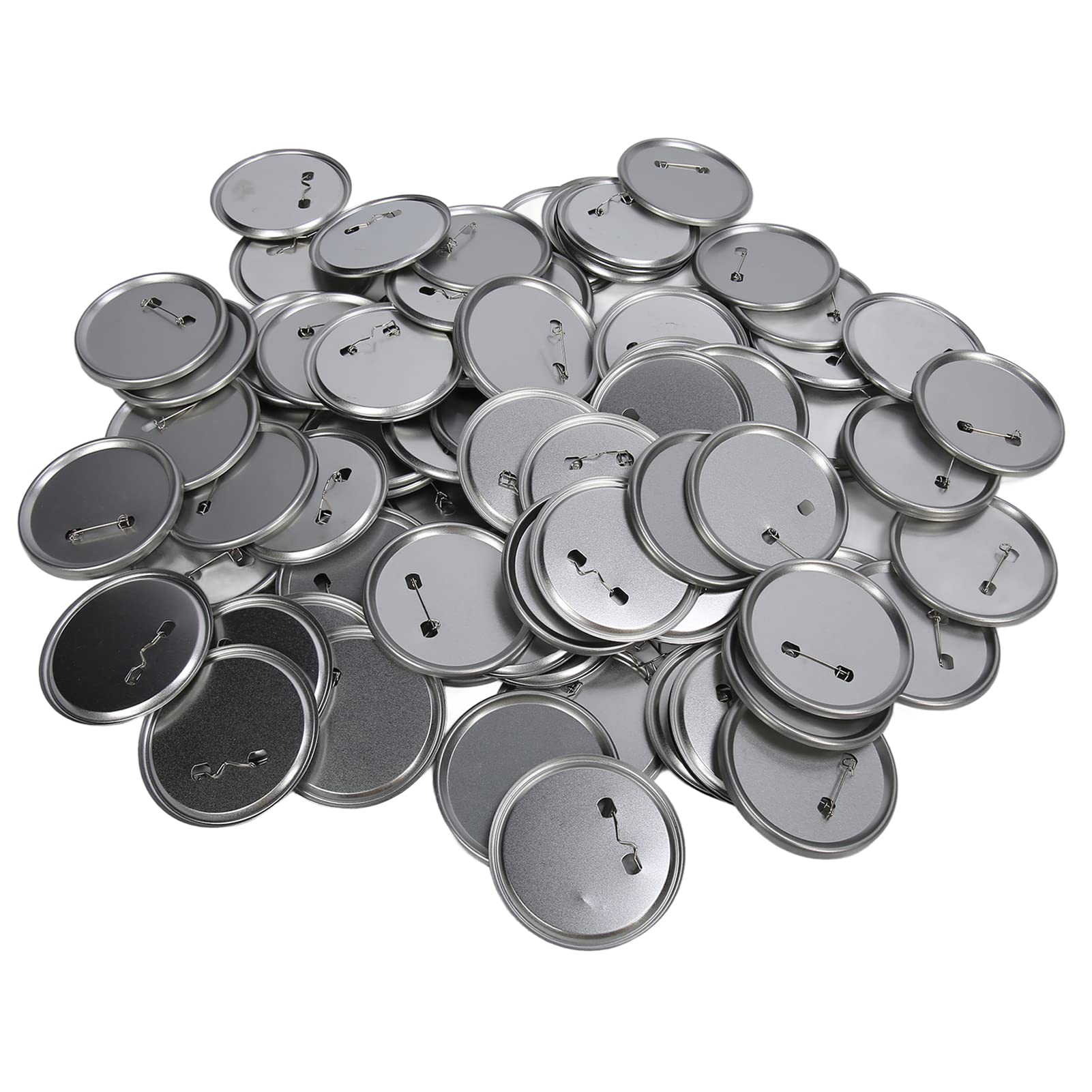 Yinhing 100 Zestawów Zestaw Pustych Odznak Zestaw Części do Majsterkowania Zapobieganie Metalowe Okrągłe Szpilki do Rzemiosła 58 Mm / 2,3 Cala (Pokora)
