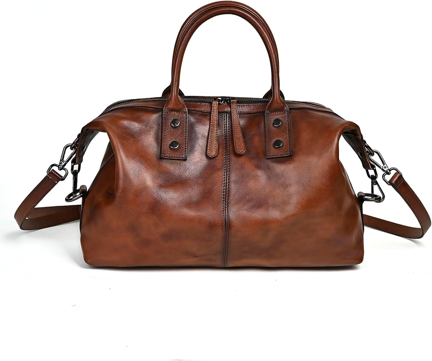 Premium Genuine Leather Crossbody Tote Designer Shoulder Bag With Large Capacity (2031-Coffee color-)