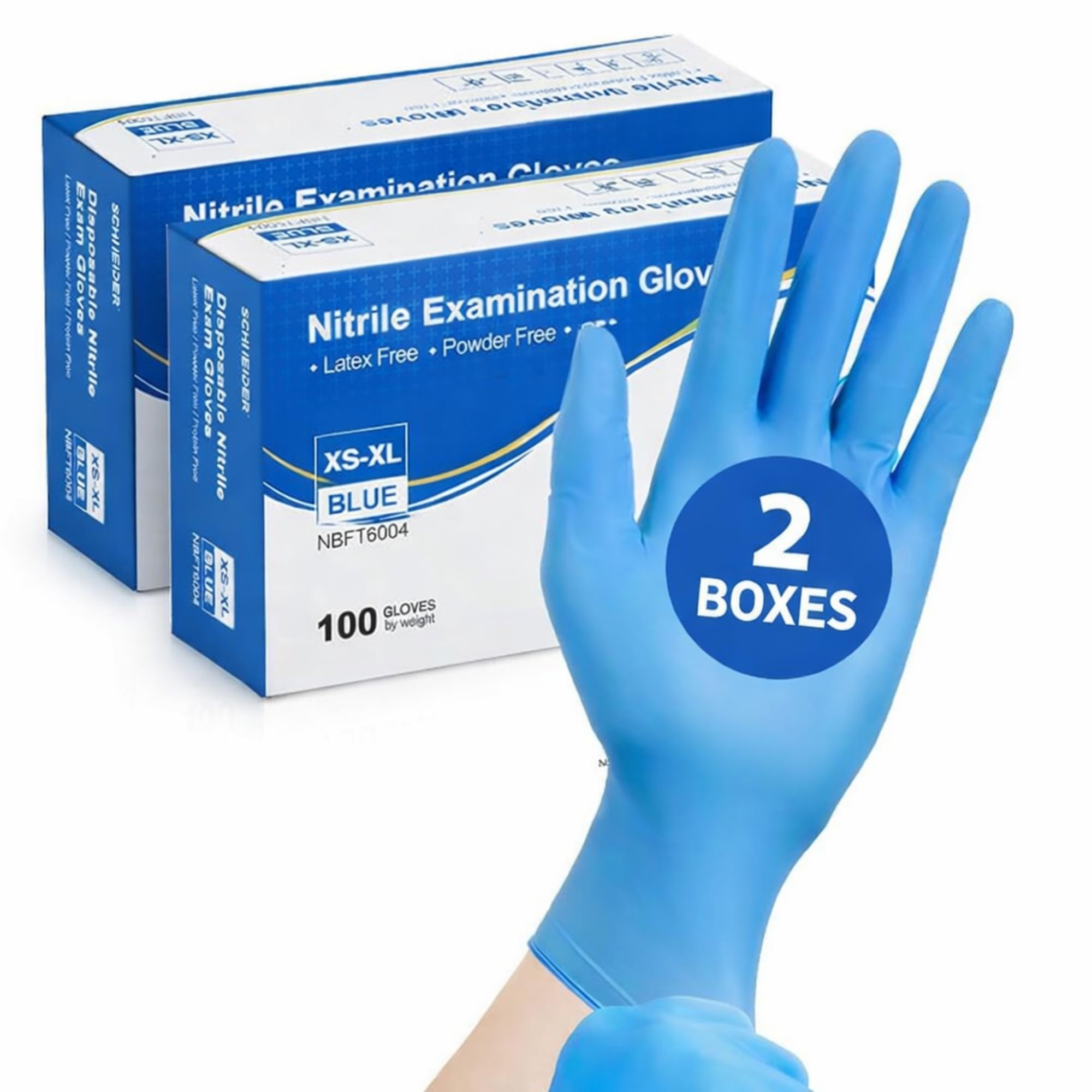 MEDITOP 200 x Blue Disposable Nitrile Examination Gloves Multipurpose,Mechanical, Industrial, Hair & Beauty, Janitorial, Multipurpose-Powder Free(200 Gloves, S)