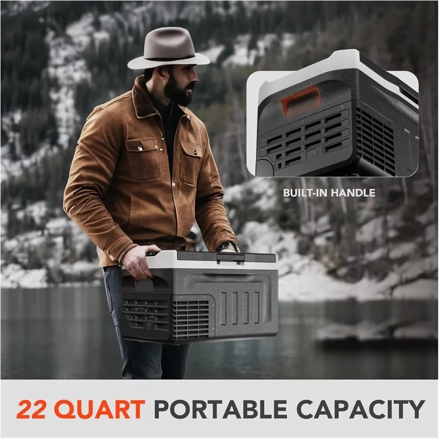 12V Car Refrigerator, 32QT (30L), 12V Compressor Electric Cooler -4 ° F~68 ° F, 12/24V DC And 110-240V AC, Used For Camping(23QT)