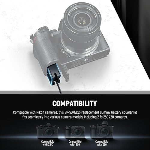 Vista 18 de NEEWER Batería ficticia con adaptador de corriente de repuesto para EP-5B/EN-EL15, fuente de alimentación compatible con Nikon Z5 Z6 Z7 Z6II Z7II