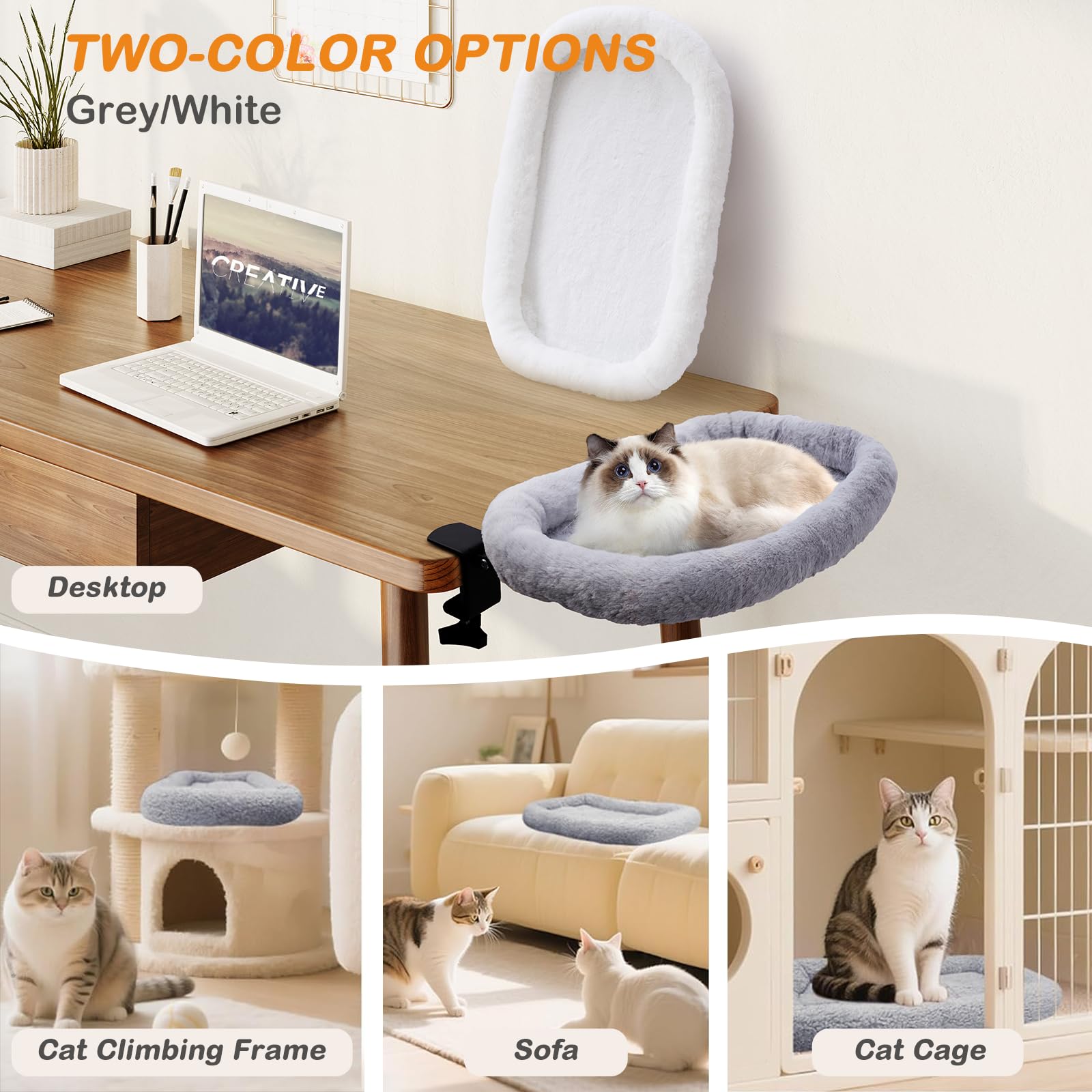 Cama Colgante para Gatos Plegable 90°, Cama para Gatos, Hamaca para Gato, Cesta para Dormir, Hamaca para Gato, Cama de 59 x 48 cm hasta 20 kg