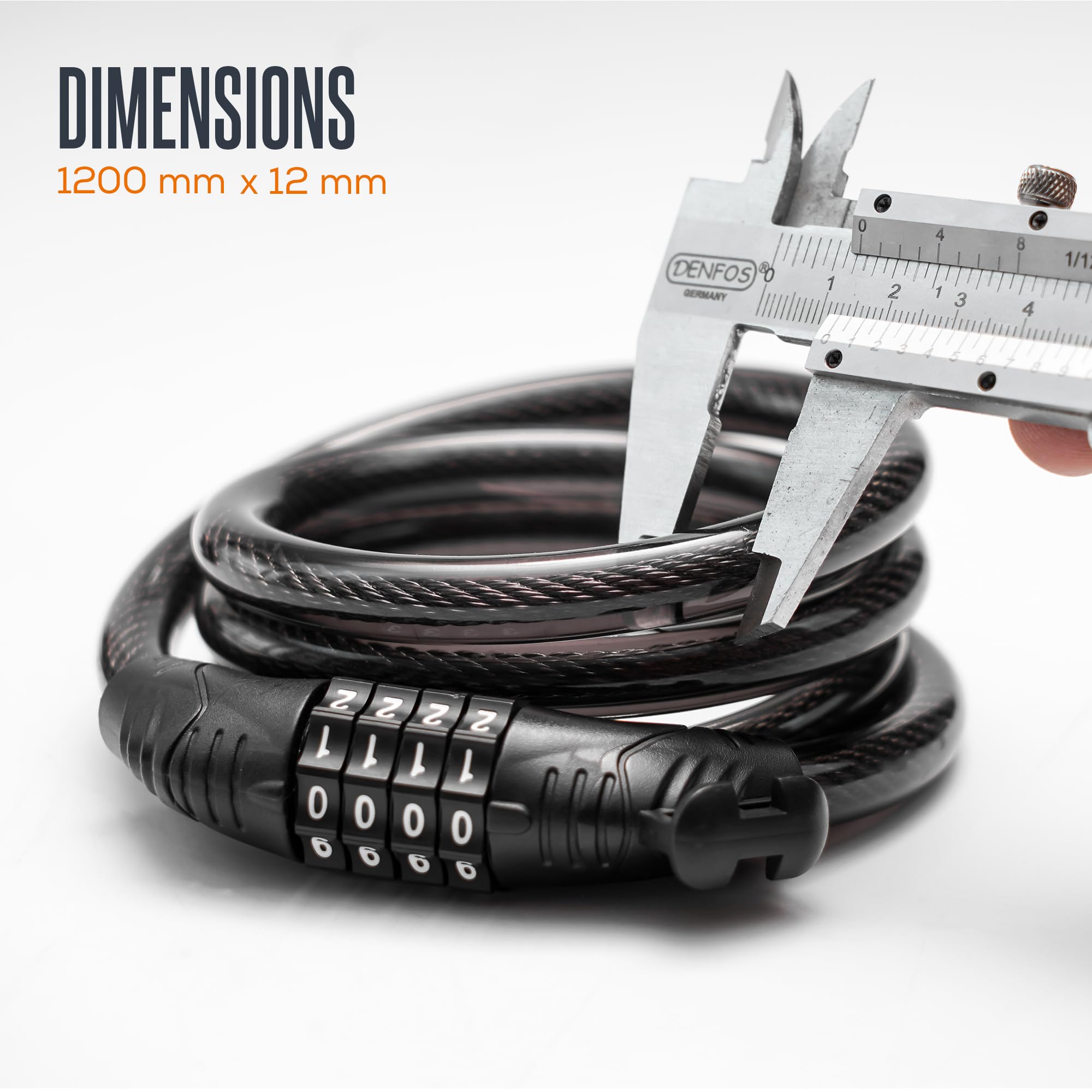 Antivol Vélo Timoston à Combinaison 4 Chiffres - Chaîne Acier Trempé 120 Cm, Résistant Aux Intempéries - 10