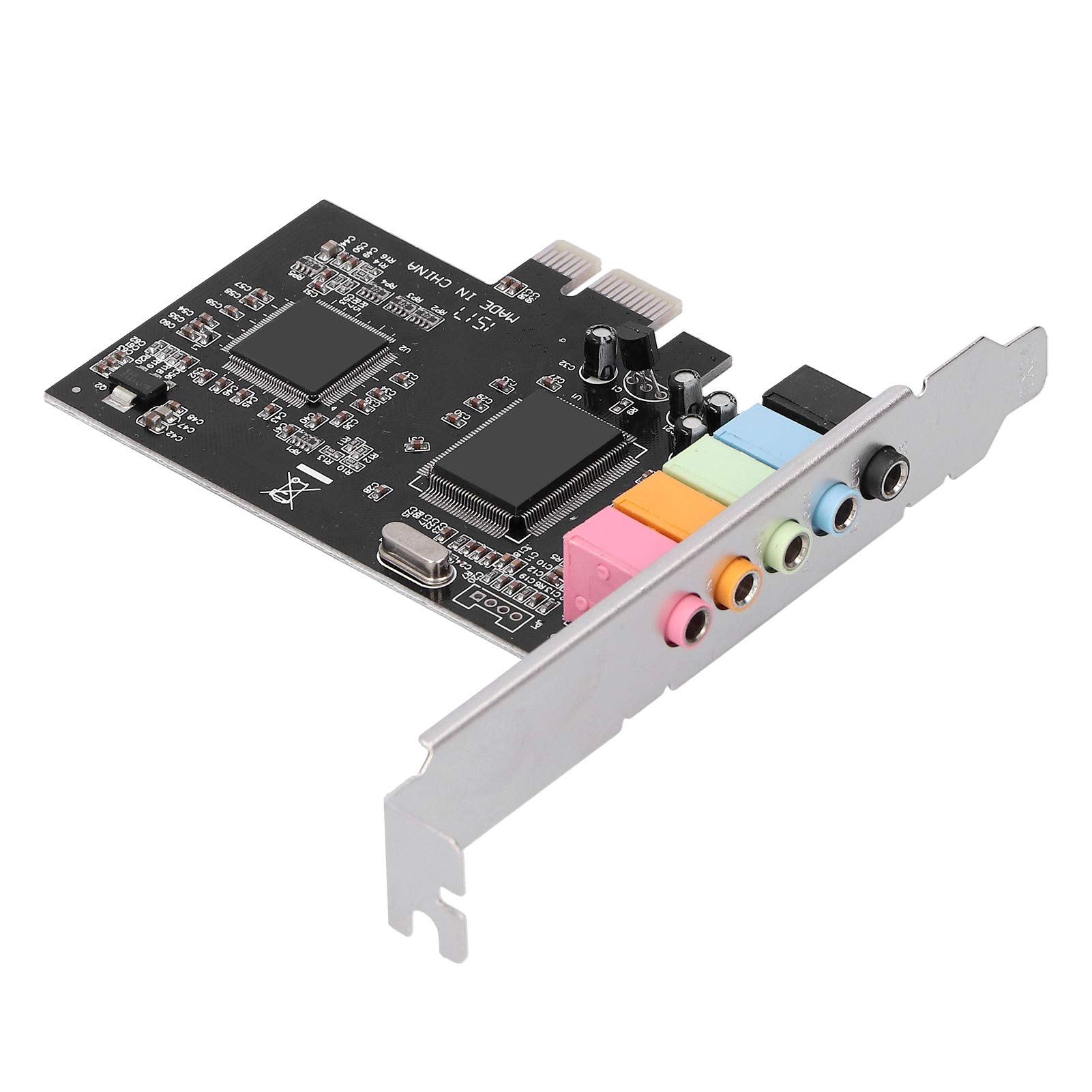 Carte Son PCI-E 5.1, Carte Stéréo de Haute qualité pour 7, Support Central/Caisson de Basses, adapté au Cinéma Maison