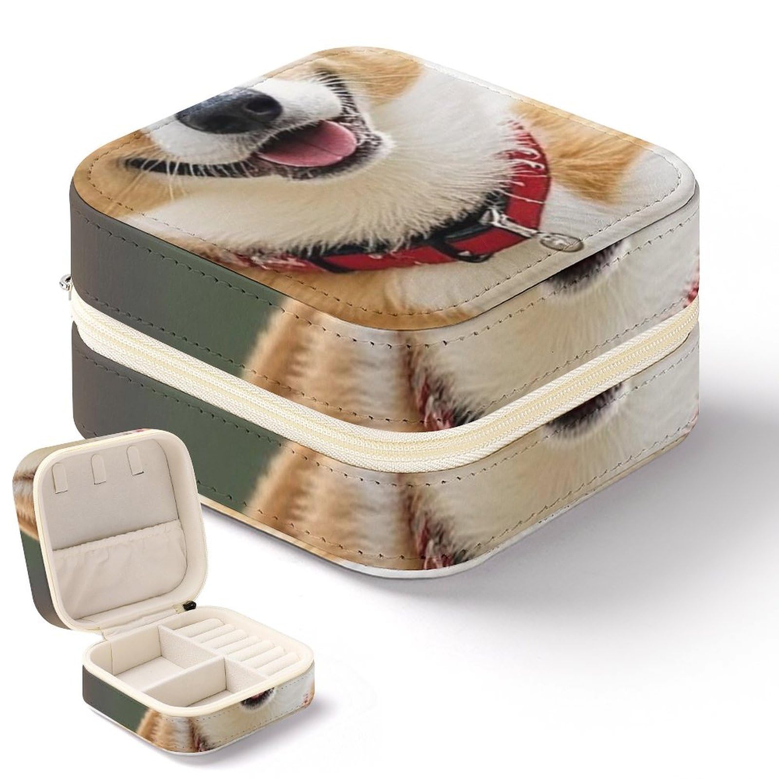 Boîte à bijoux Corgi portable pour bagues et colliers