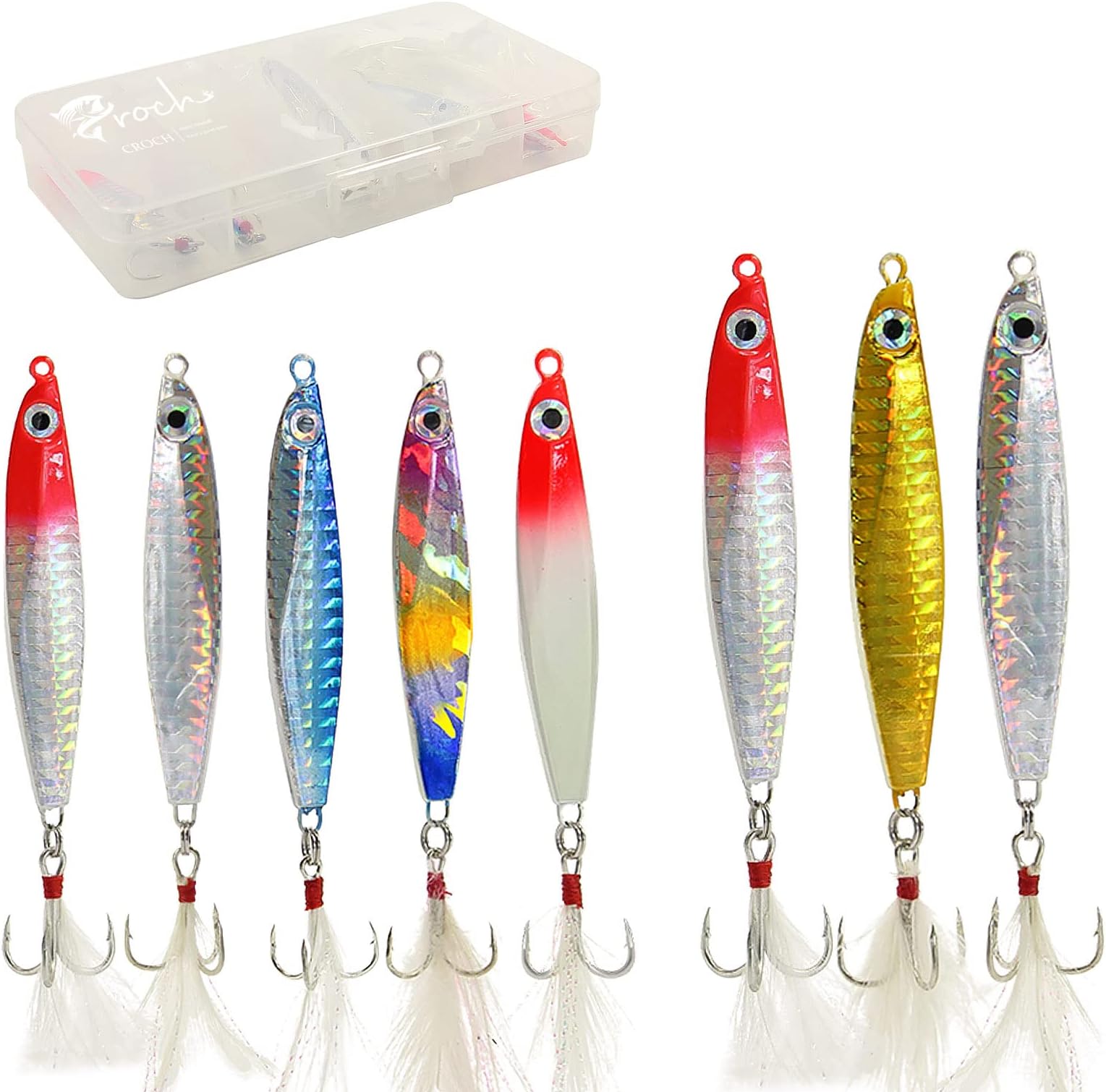 Jigging Spoon Micro Spoon Jig Vertical Jigging Lures Sinking Metal Fishing Bait for Saltwater Freshwater Bass Fishing(Pack of 8)