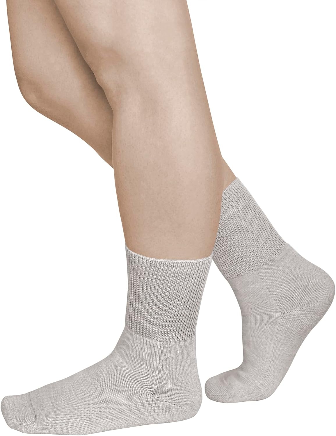 Women's Diabetic MERINO WOOL Wide Top Gentle Grip Socks (2 PAIRS) Thermal Swollen Ankles Ladies Diabetes Feet image 2