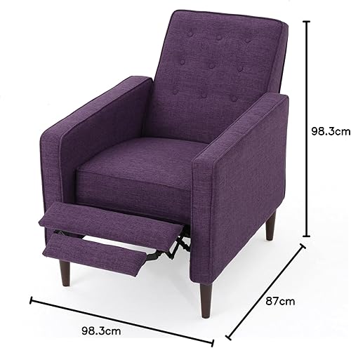 Miniatura 57 de GDFStudio Macedonia - Sillón reclinable de tela con respaldo copetudo, moderno Gris,azul (Muted Blue),Verde apagado/Espresso oscuro,Morado