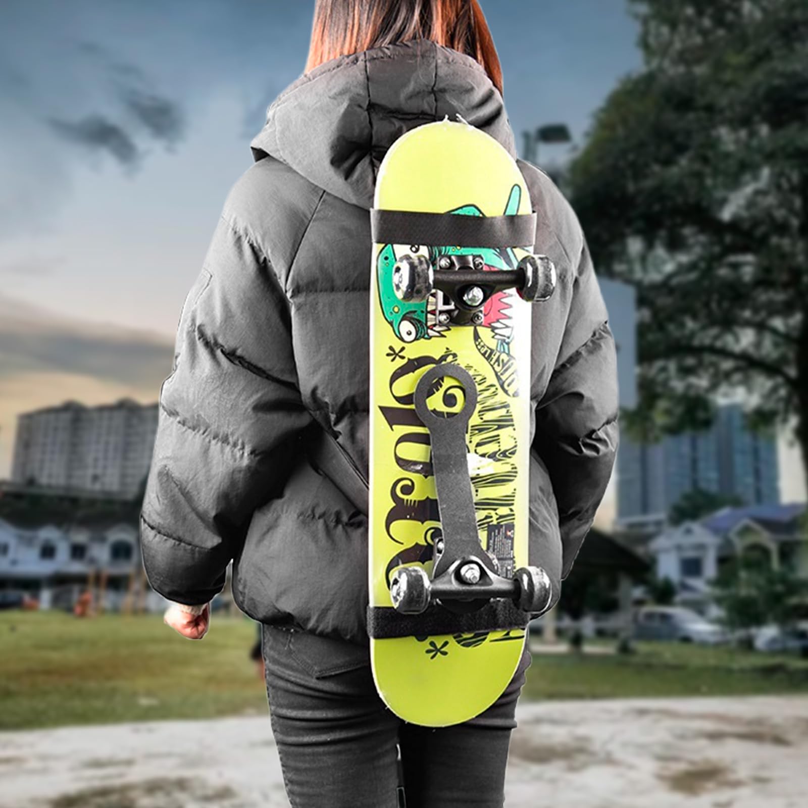 Bretelles de Skateboard Sac Bandoulière Réglable 79-138 cm Accessoires Transport Longboard
