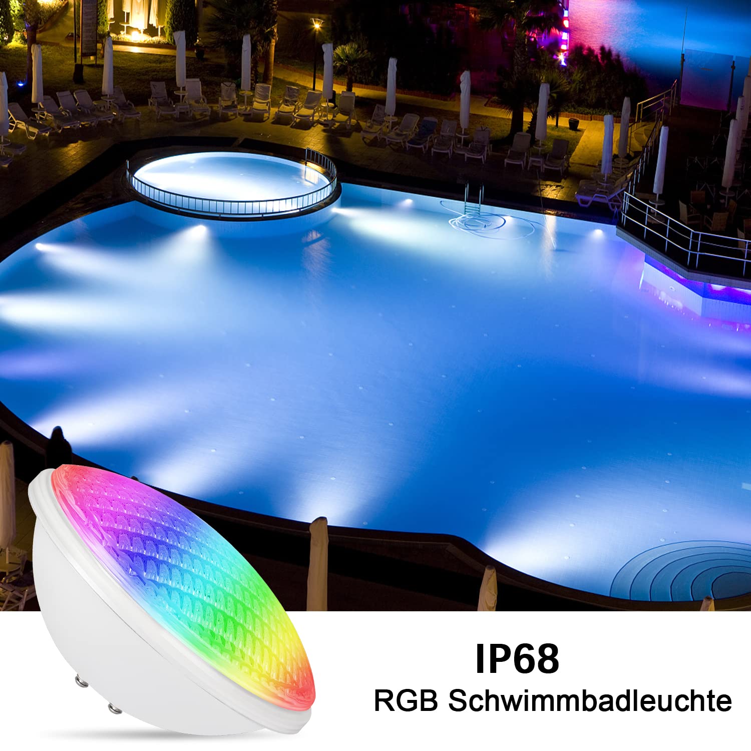 PAR56 LED luce della piscina, 12V AC/DC IP68 lampada impermeabile della piscina, 72W RGB luce di illuminazione per piscine, illuminazione dello stagno, Whirlpool