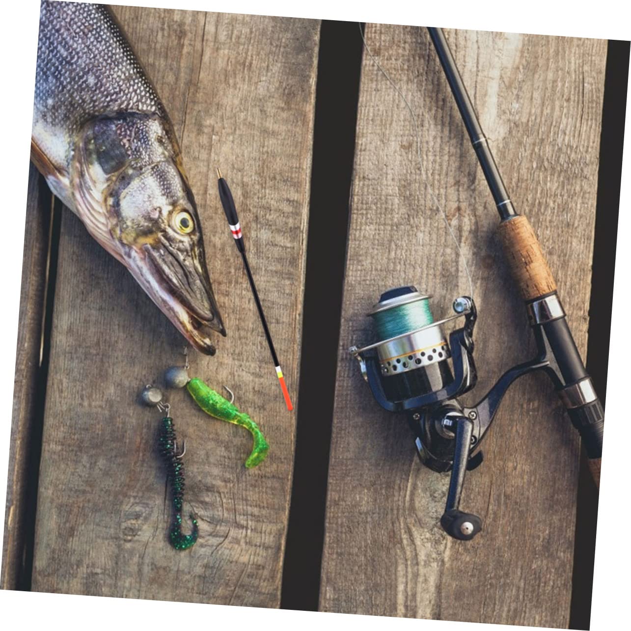SUPVOX 2 Set - Durevole Attrezzatura da Pesca in Legno Galleggiante per Gli Appassionati di Attrezzatura da Pesca 12 Pezzi * 2