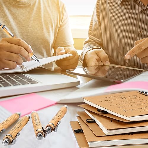 Miniatura 6 de Yeaqee 30 juegos de regalo de agradecimiento a los empleados, 30 cuadernos inspiradores de papel kraft en espiral y 30 bolígrafos motivacionales de