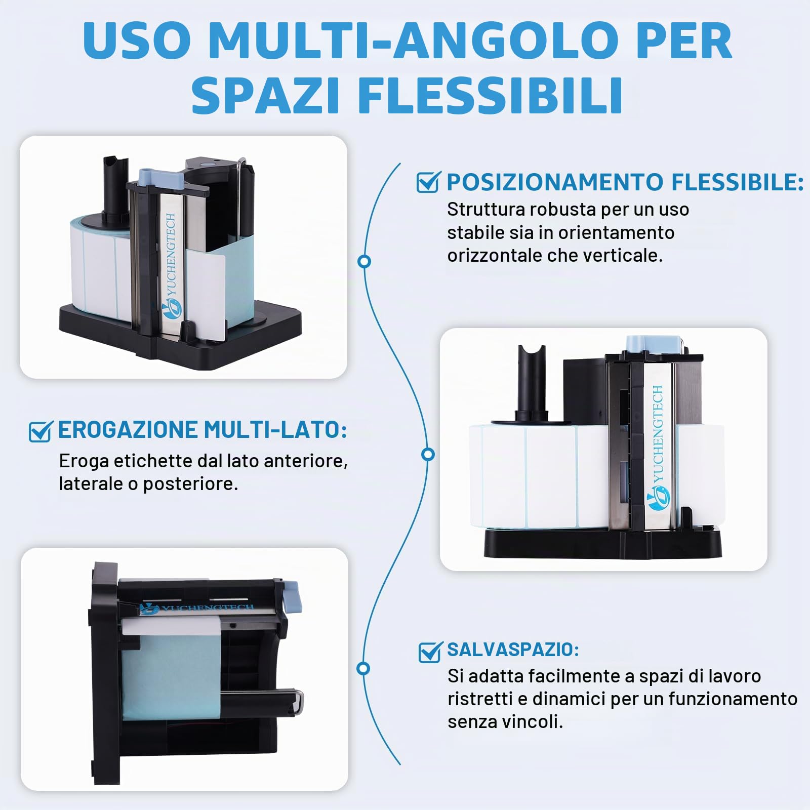 YUCHENGTECH Distributore Automatico di Etichette Regolabile a 3 Velocità | Dispenser Etichette Adesive Larghezza 20-130 mm Lunghezza 20-130 mm per Etichette Autoadesive/PET/PVC