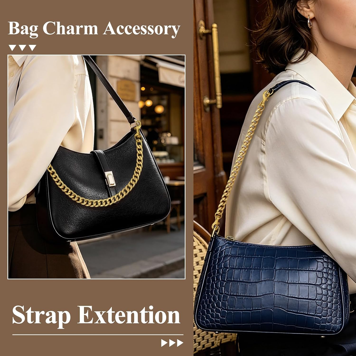 Purse Chain Medium Size Metal Bag Strap Extender Charm Replacement