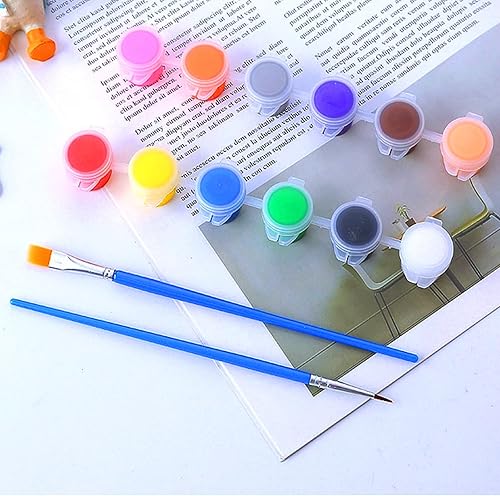 Miniatura 6 de Kabcifea - 28 lienzos predibujados para pintar 6 paneles de lienzo preestarcados de 78 x 98 pulgadas con 12 pinturas 20 pinceles para niñas y niños