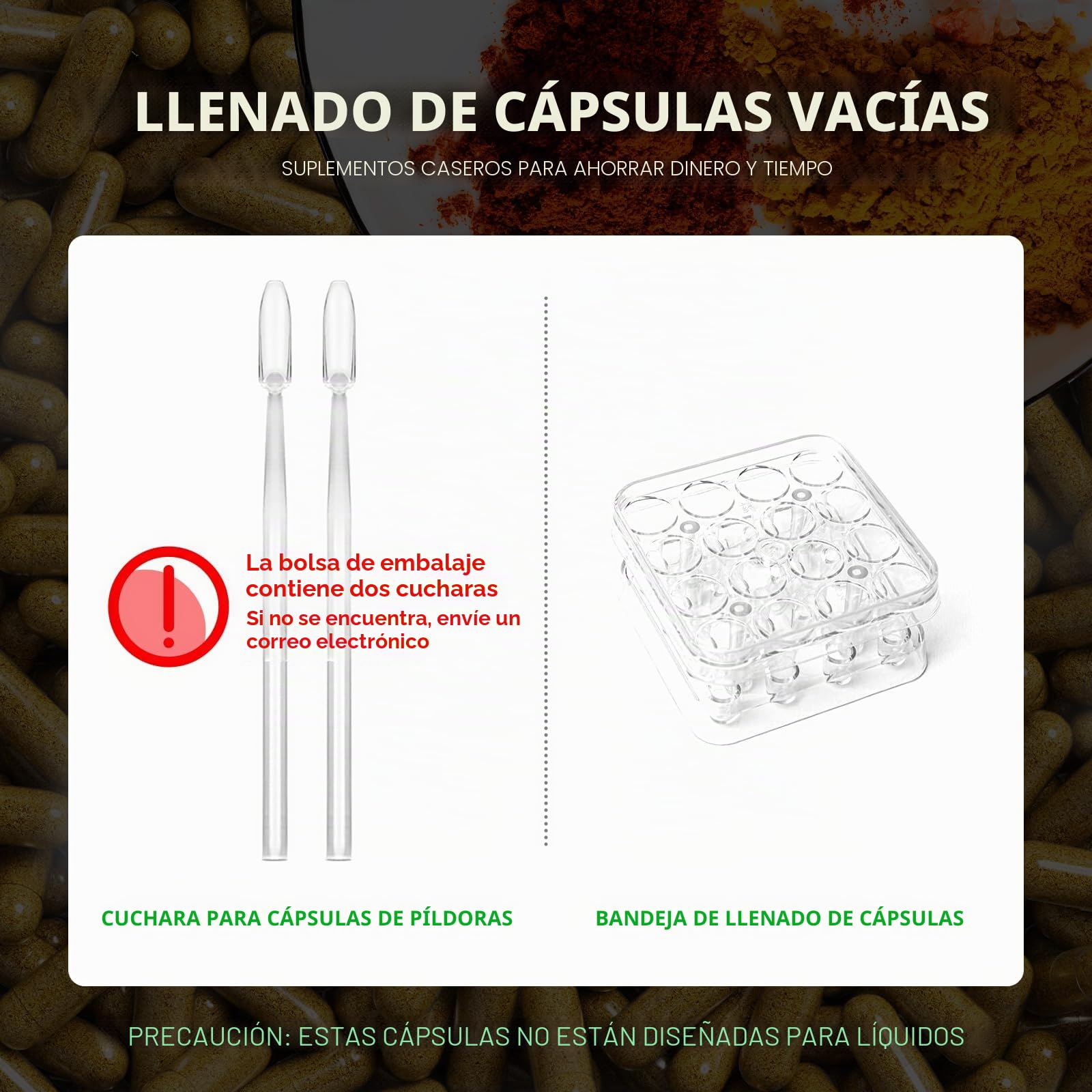AngtaiJN Cápsulas veganas vacías Tamaño 00-Cápsulas vacías transparentes para rellenar con 2 microcucharas, cápsulas vacías de bricolaje 00, 5000 piezas