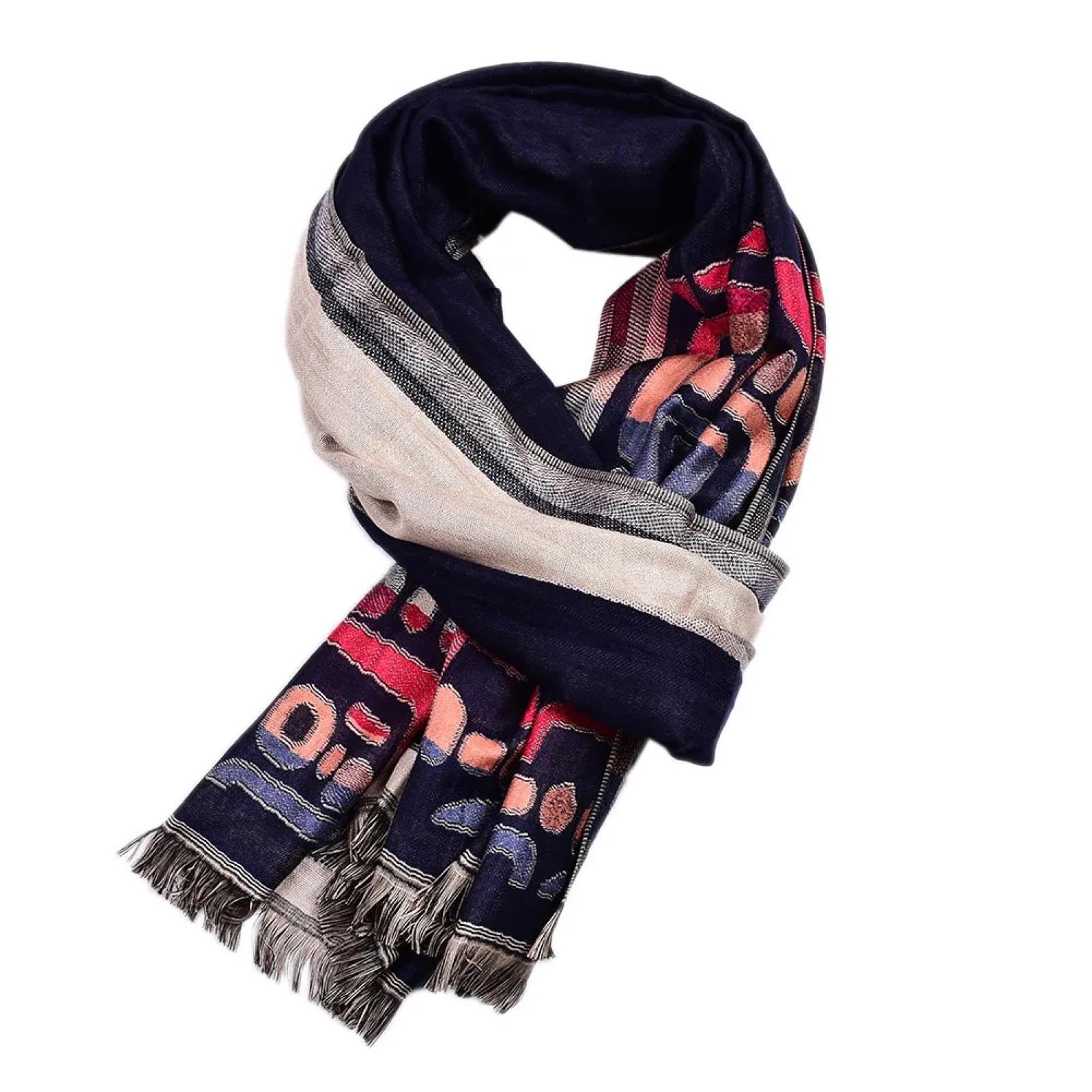 Schals Tücher Halstuch Scarf Herrenschal Im Ethnischen Stil, Garngefärbt, Für Den Winter, Warm, Aus Baumwolle Und Leinen, Gebürsteter Halstuch, Foulard Für Männer