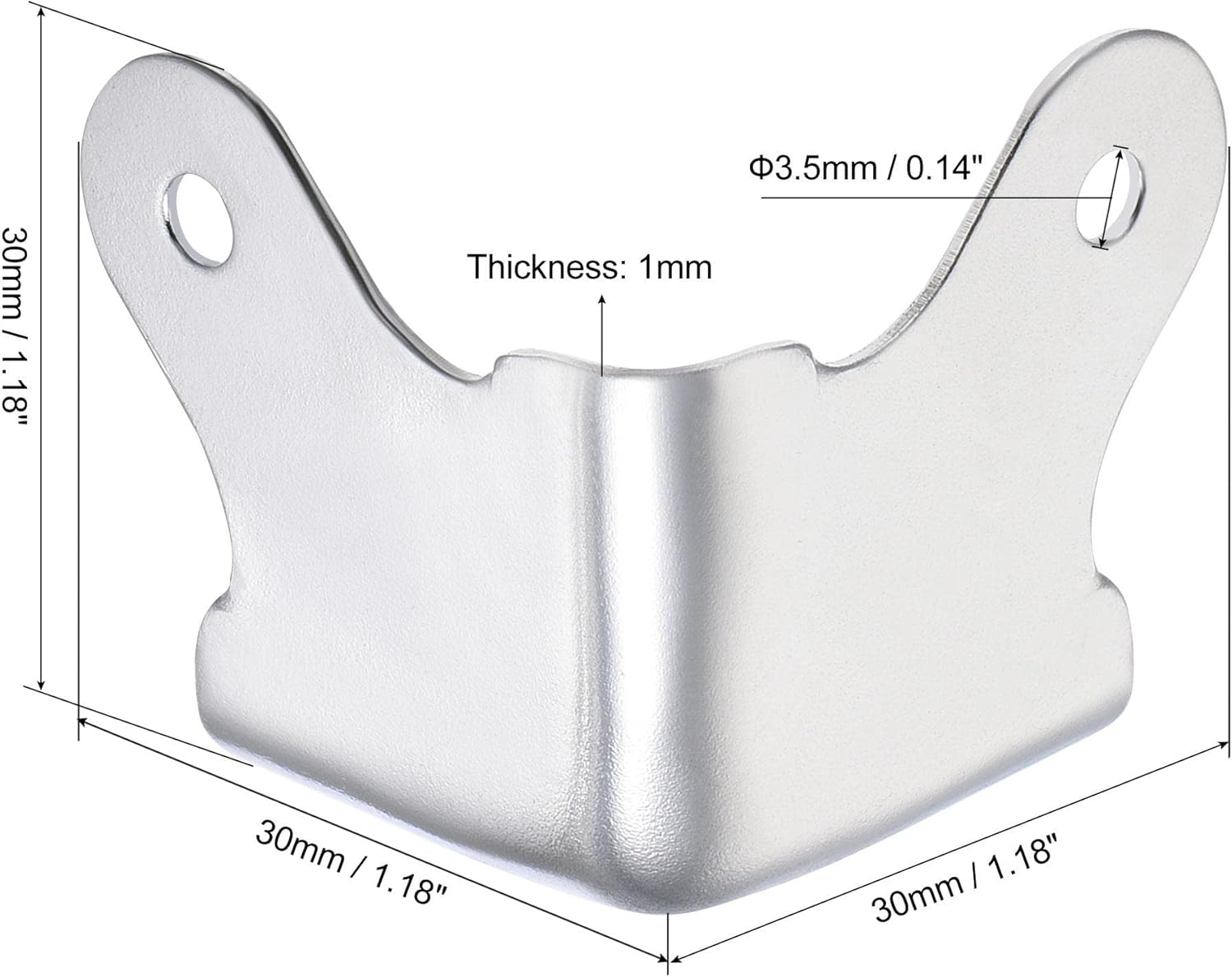 uxcell 30x30x30mm Metal Box Corner Protectors Box Edge Guard Chrome Plating 8pcs