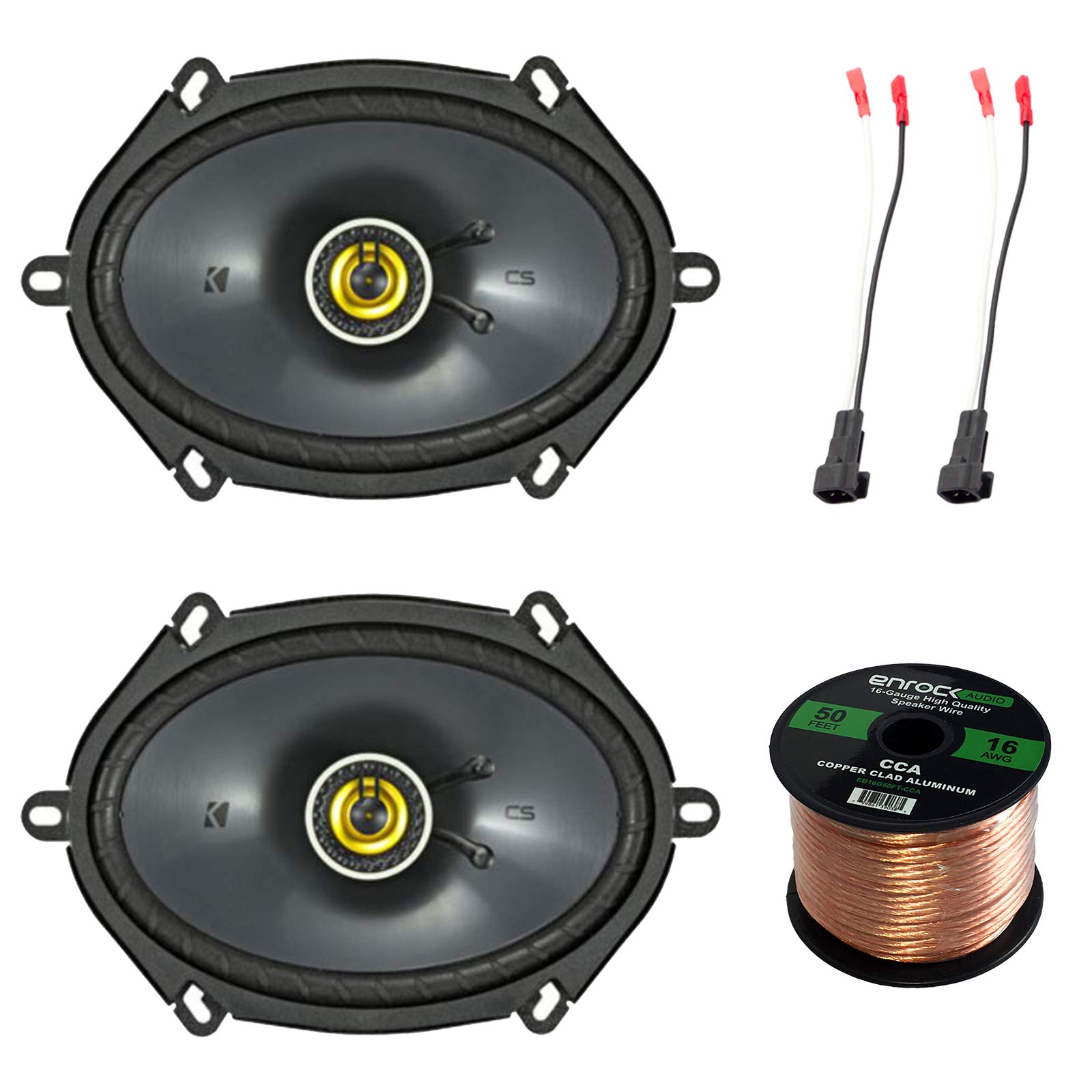 Amazon.com: 2X Kicker 225W 6x8 CS Series 2-Way Black Car Coaxial