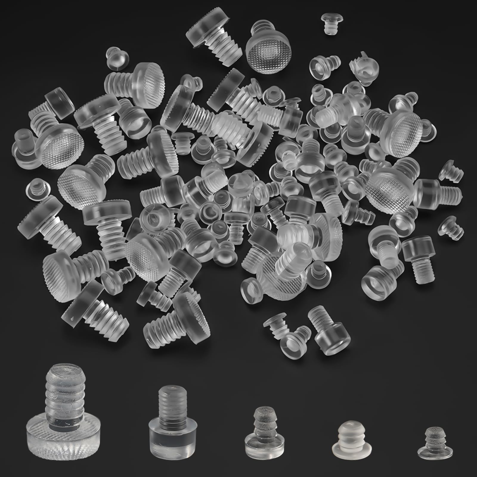 Set di 2 tappi e tappi trasparenti in silicone di dimensioni standard