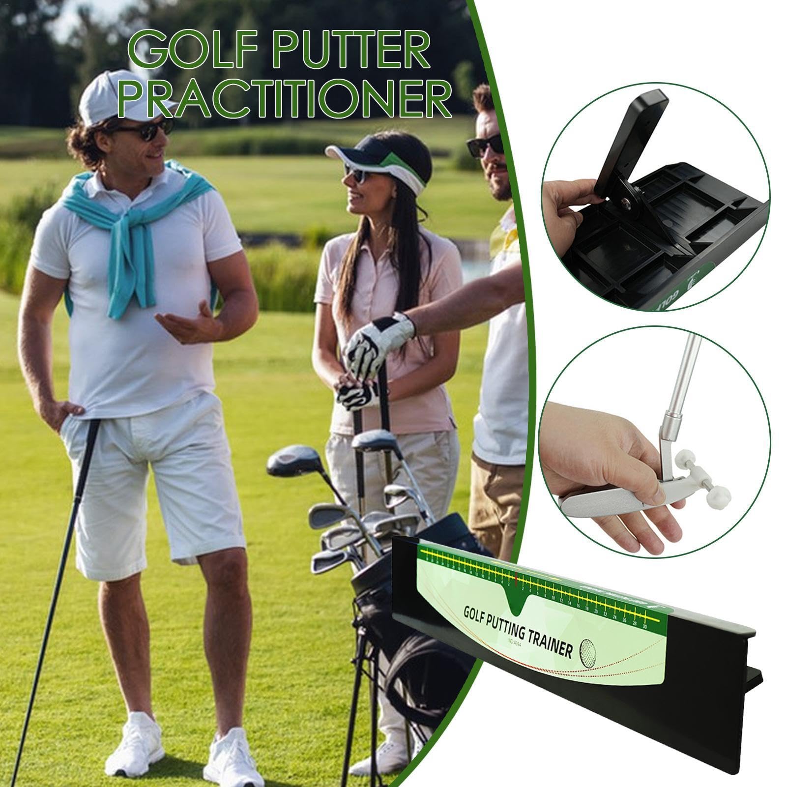 Ayuda de entrenamiento de putting de golf, ayudas de entrenamiento de golf para putter, corrección de postura de movimiento de golf para hombres y mujeres, amantes del golf