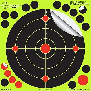 Splatterburst Targets - 8 inch Stick & Splatter Self Adhesive Shooting Targets - Gun - Rifle - Pistol - Airsoft - BB Gun - Pellet Gun - Air Rifle - Made in USA