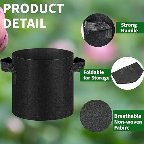 Miniatura 4 de Paquete de 12 macetas de lirio para estanque acuático con asas, macetas de tela reutilizables para jardín acuático, plantas acuáticas, cultivo de