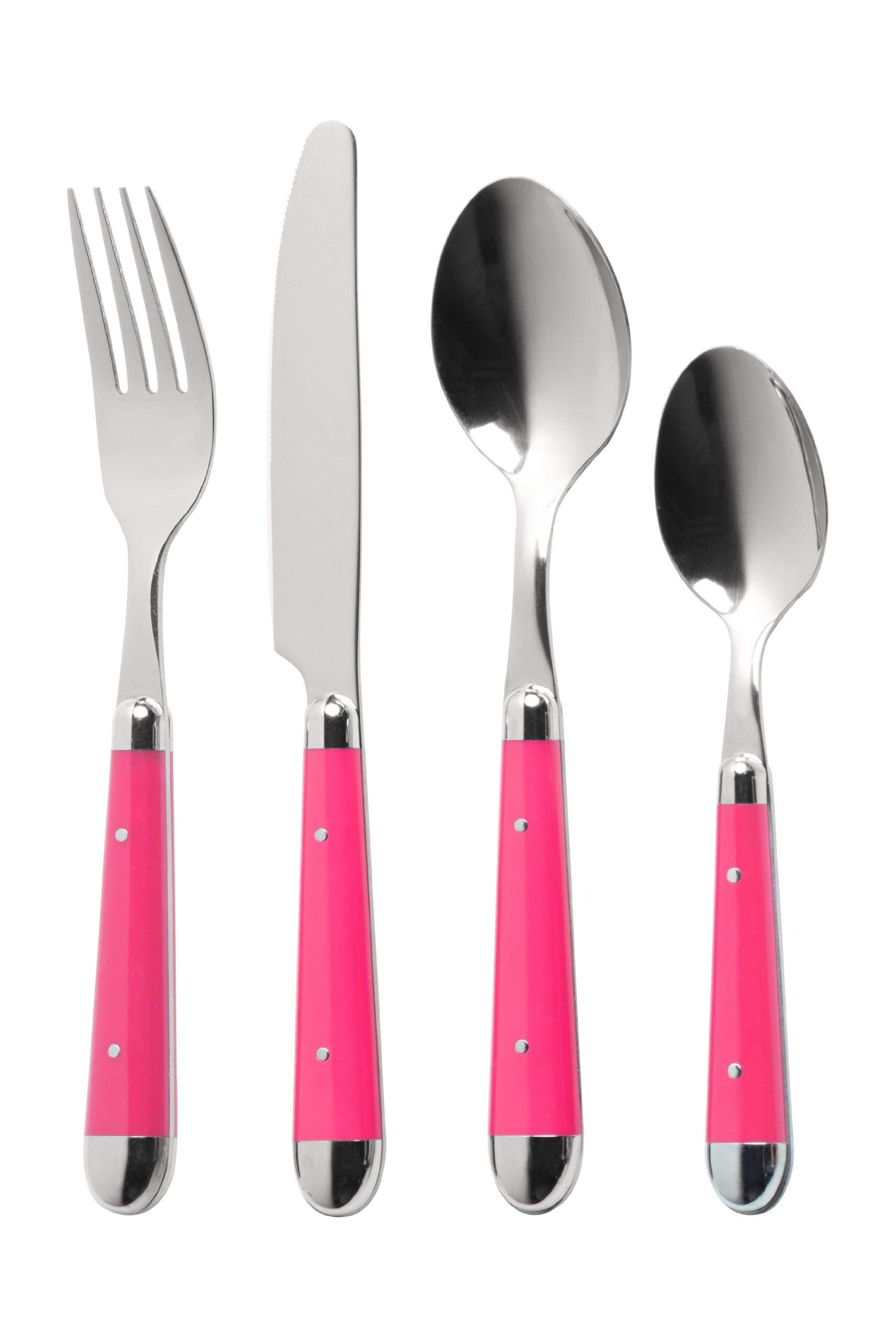 Premier Housewares Brasserie Cutlery Set, 16 Piece - Hot Pink