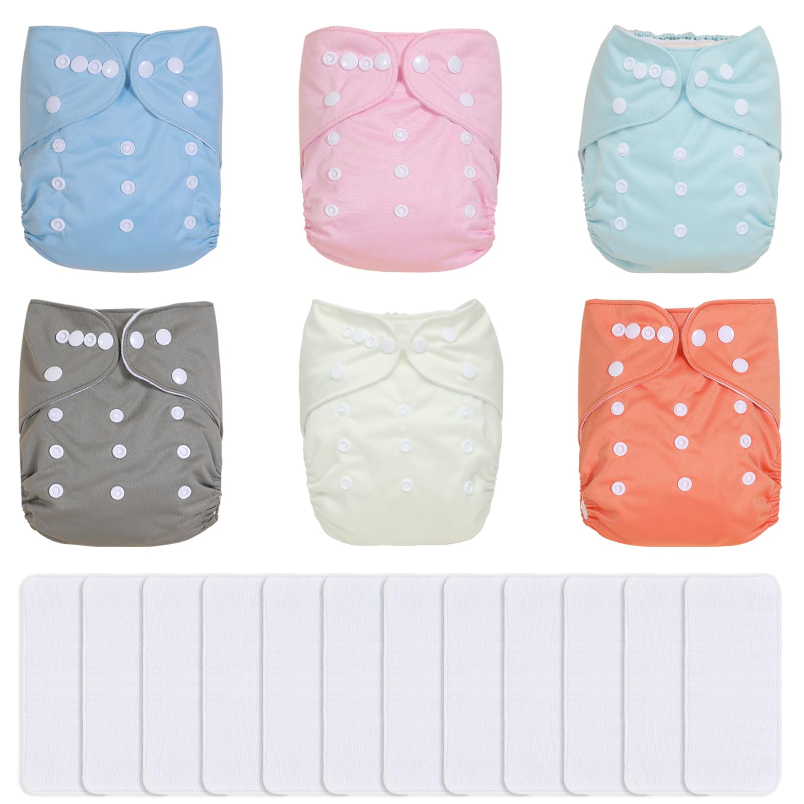 TDIAPERS Cloth Diapers 6-Pack
