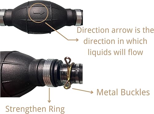 Miniatura 3 de Brandon-Super Manguera de sifón de gasolina, bomba de sifón de transferencia de combustible para gas, aceite y agua, bomba de combustible manual con